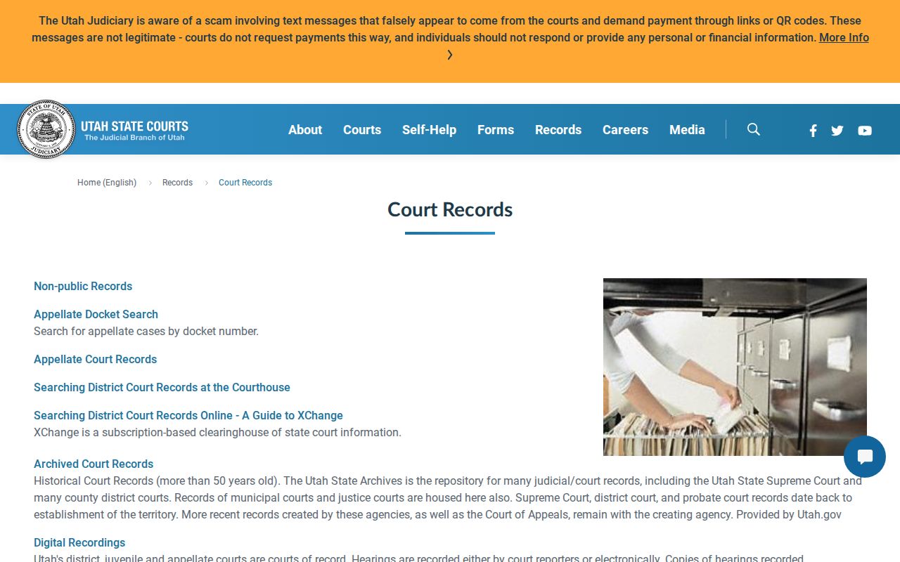 Utah County court record search archives and older-record access