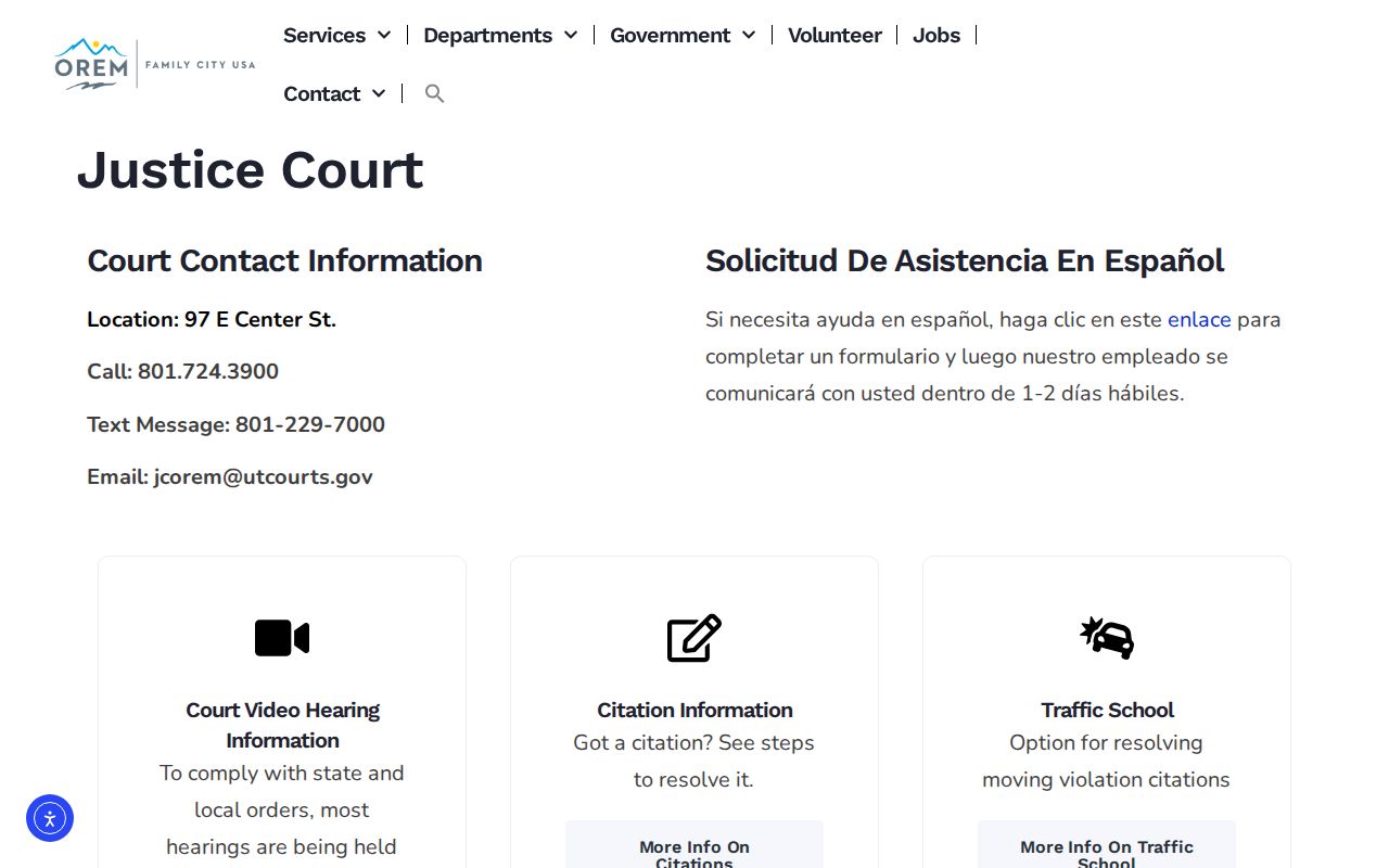 Orem docket search video hearing and calendar instructions
